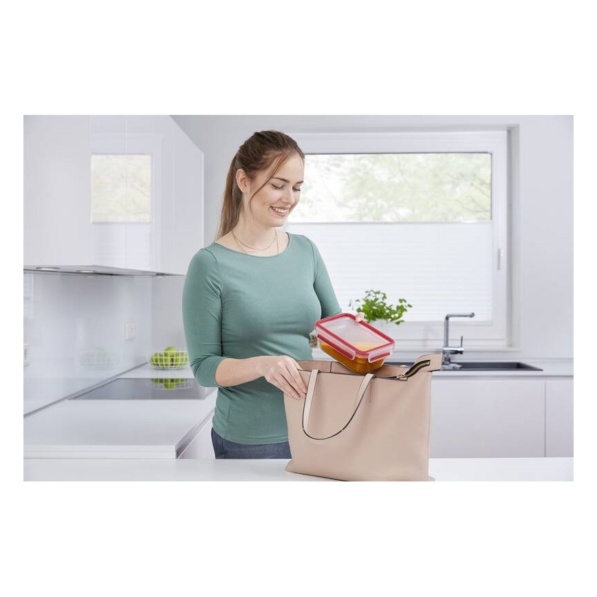 Tefal - Élelmiszertároló doboz 0,85 l MSEAL GLASS piros/üveg