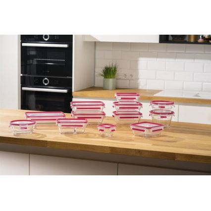 Tefal - Élelmiszertároló doboz 0,85 l MSEAL GLASS piros/üveg