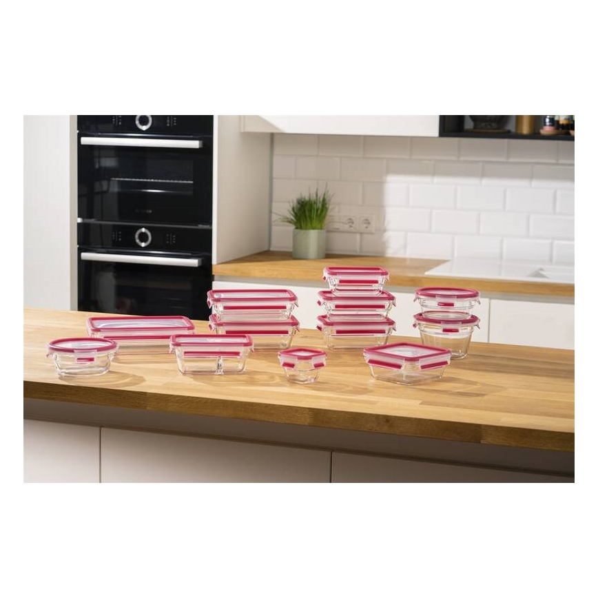 Tefal - Élelmiszertároló doboz 0,85 l MSEAL GLASS piros/üveg