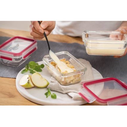 Tefal - Élelmiszertároló doboz 1,1 l MSEAL GLASS piros/üveg