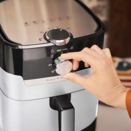 Tefal - Forró levegős fritőz 4,2 l EASY FRY&GRILL 2 az 1-ben 1550W/230V rozsdamentes acél