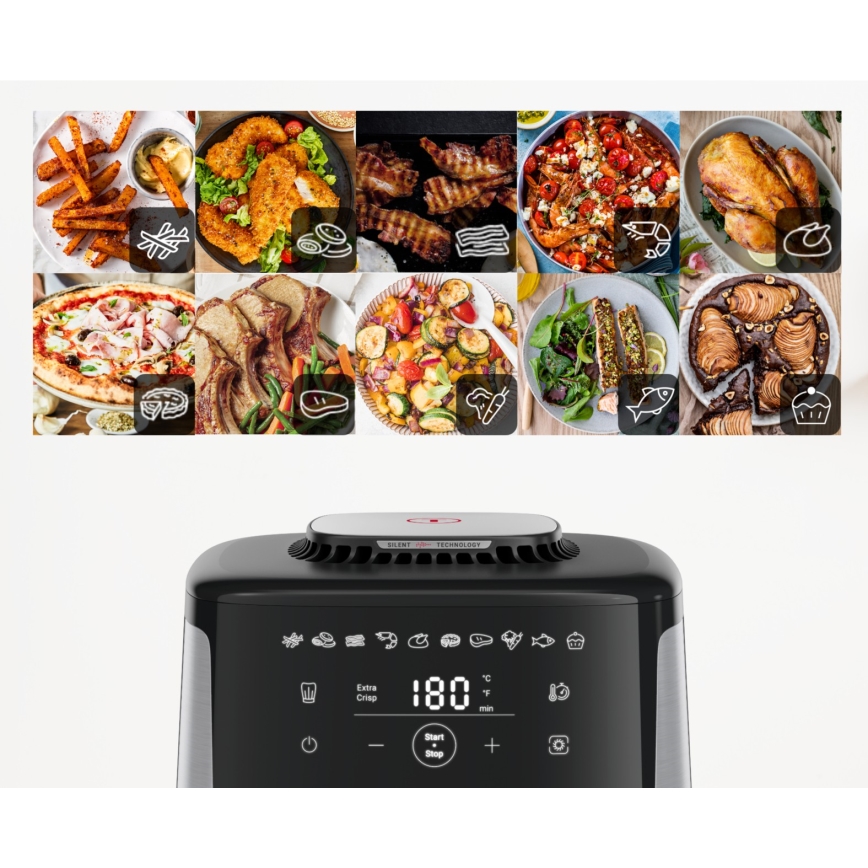 Tefal - Forró levegős fritőz 5 l EASY FRY SILENCE 10 az 1-ben 1400-1670W/230V