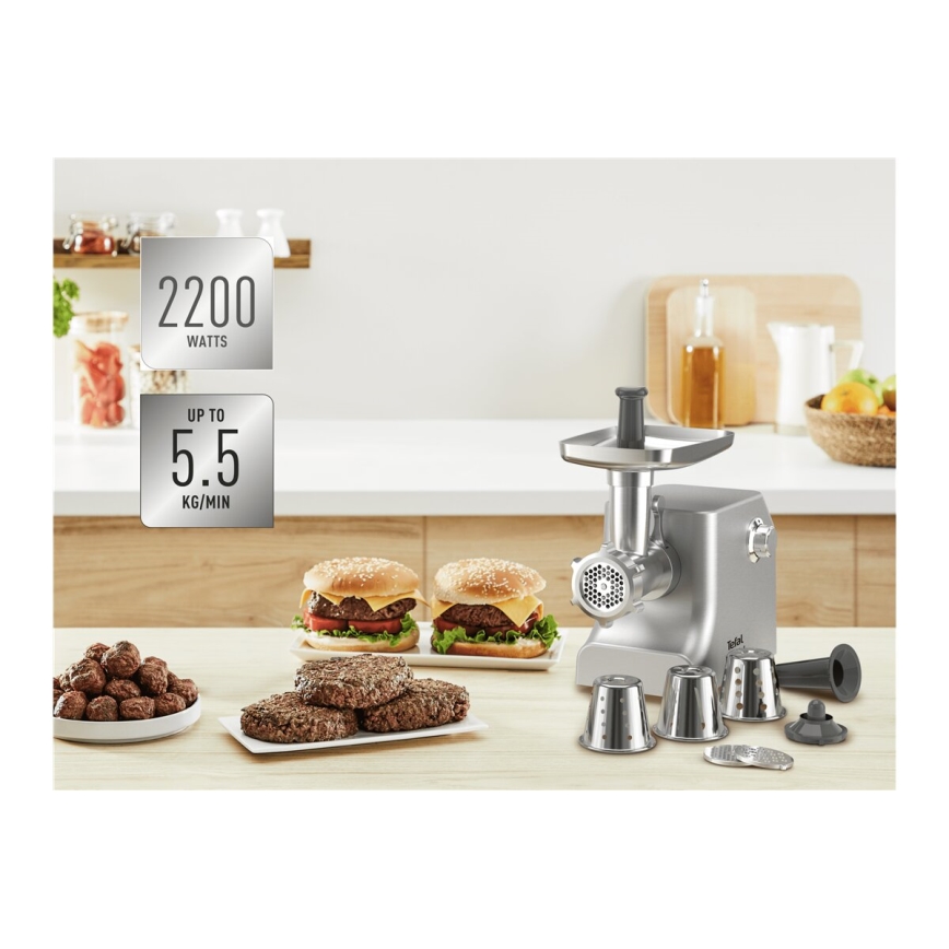 Tefal - Húsdaráló 8in1 2200W/230V ezüst