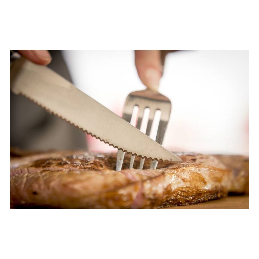 Tefal - ICE FORCE rozsdamentes steakkés szett, 11 cm, fényes króm/fekete, 4 db