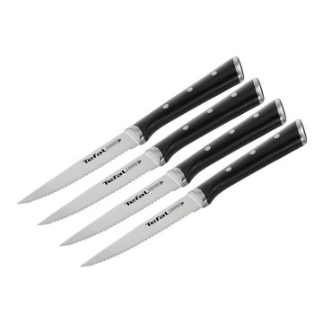 Tefal - ICE FORCE rozsdamentes steakkés szett, 11 cm, fényes króm/fekete, 4 db