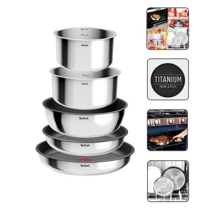 Tefal - INGENIO COOK 9 részes rozsdamentes acél edénykészlet