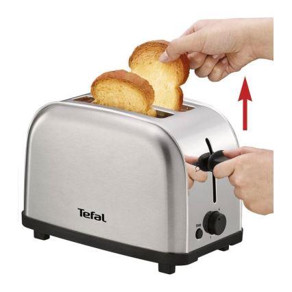 Tefal - Kenyérpirító két lyukkal ULTRA MINI 700W/230V matt króm