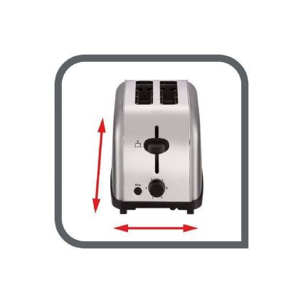 Tefal - Kenyérpirító két lyukkal ULTRA MINI 700W/230V matt króm