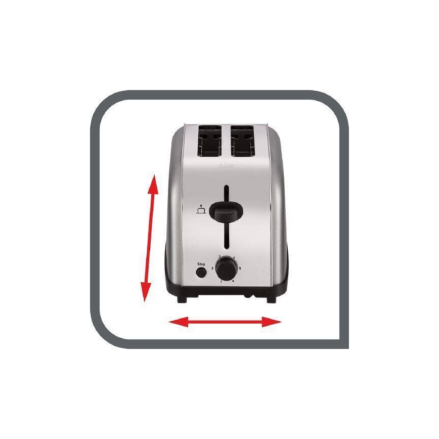 Tefal - Kenyérpirító két lyukkal ULTRA MINI 700W/230V matt króm