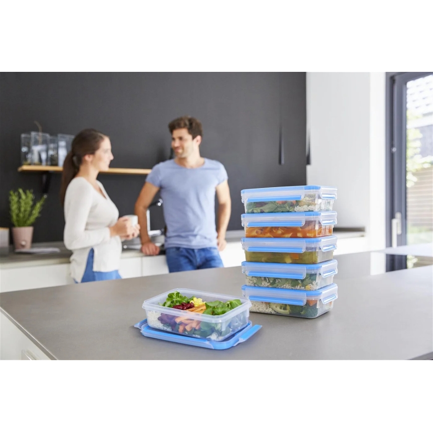 Tefal - KÉSZLET 6x Élelmiszer tartó 0,8 l MASTER SEAL FRESH kék