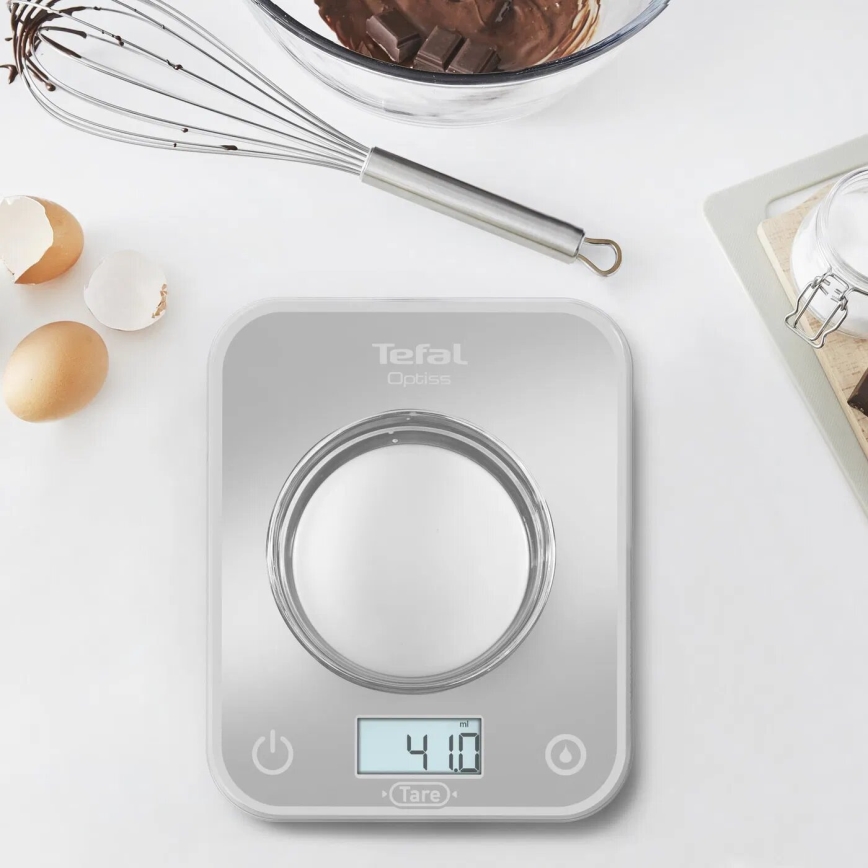 Tefal - Konyhai mérleg OPTISS 2xAAA szürke