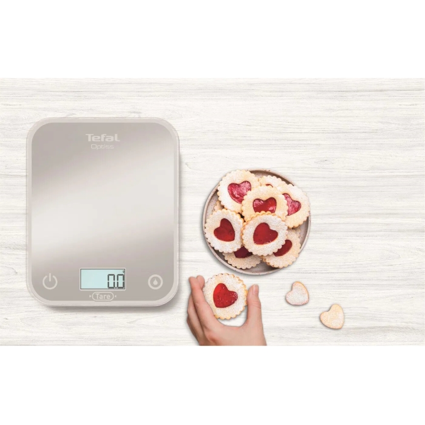 Tefal - Konyhai mérleg OPTISS 2xAAA szürke