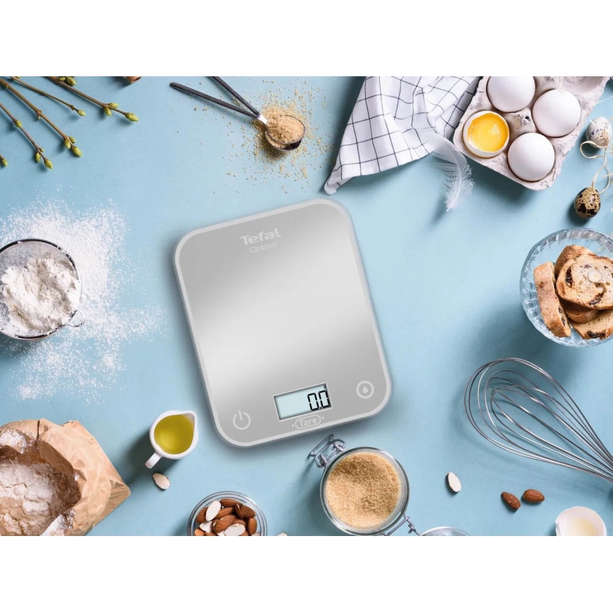 Tefal - Konyhai mérleg OPTISS 2xAAA szürke