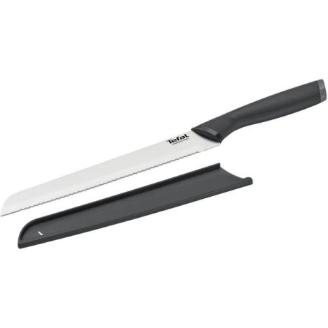 Tefal - Rozsdamentes acél kenyérvágó kés COMFORT 20 cm króm/fekete