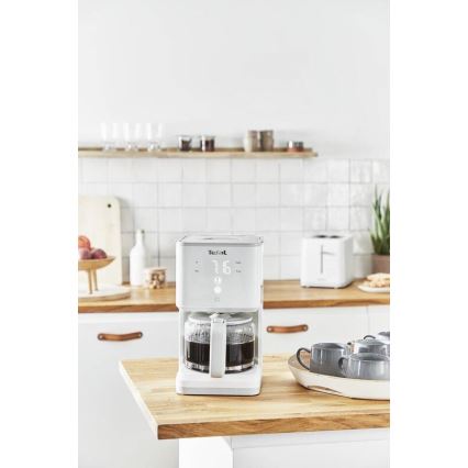 Tefal - Csepegtetős kávéfőző LCD kijelzővel SENSE 1000W/230V fehér