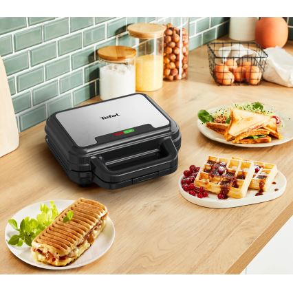 Tefal - Szendvics készítő ULTRA COMPACT 3in1 700W/230V fekete/matt króm