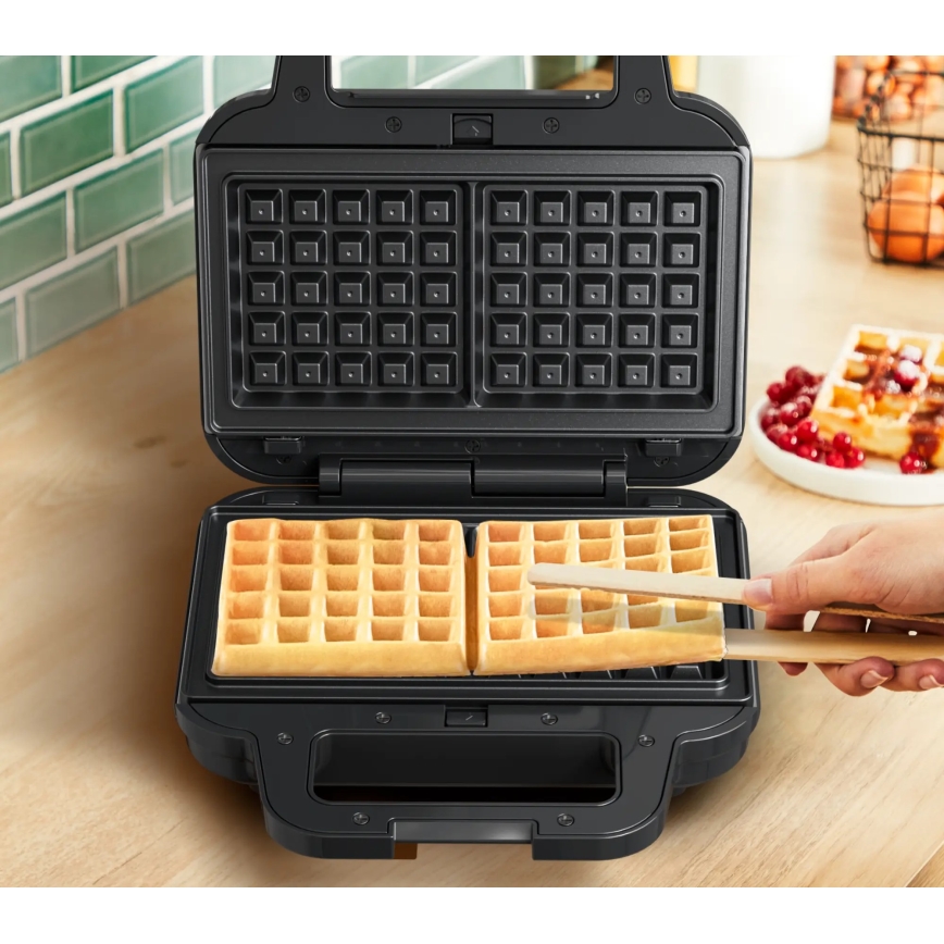 Tefal - Szendvics készítő ULTRA COMPACT 3in1 700W/230V fekete/matt króm