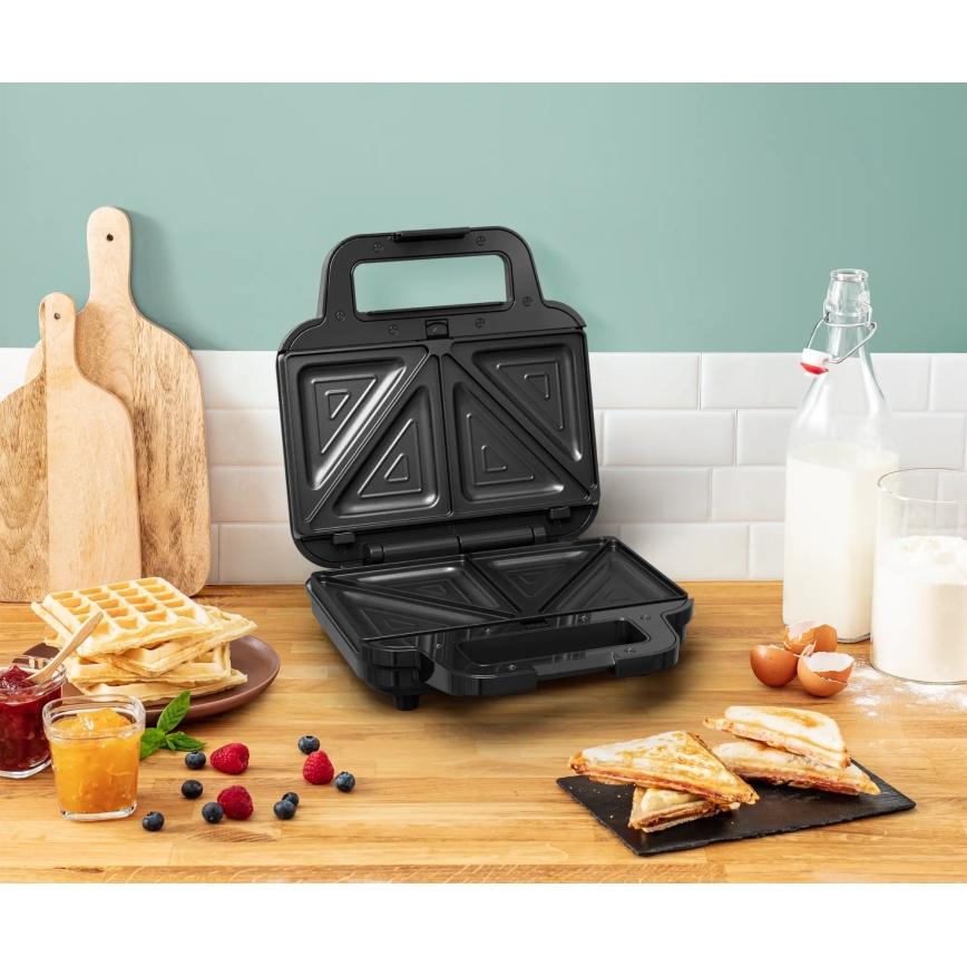 Tefal - Szendvics készítő ULTRA COMPACT 3in1 700W/230V fekete/matt króm