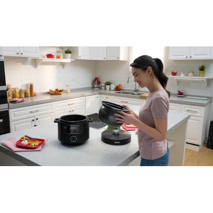 Tefal - Többfunkciós elektromos edény TURBO CUISINE 4,8 l 1090W/230V fekete