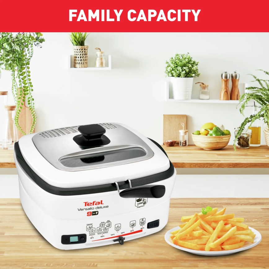Tefal - Többfunkciós olajsütő 9in1 VERSALIO DE LUXE 1600W/230V 2 l fehér