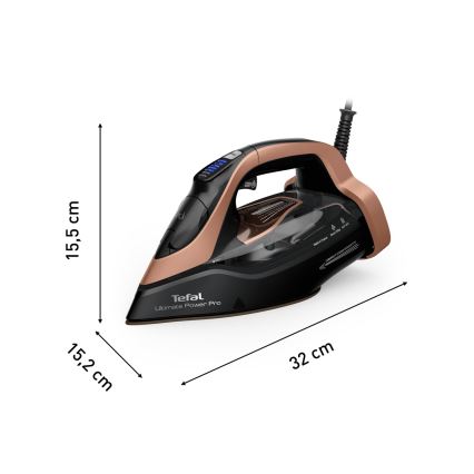 Tefal - Gőzölős vasaló ULTIMATE POWER 3200W/230V réz/fekete