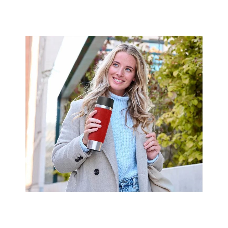 Tefal - Utazó bögre 500 ml TRAVEL MUG rozsdamentes/piros