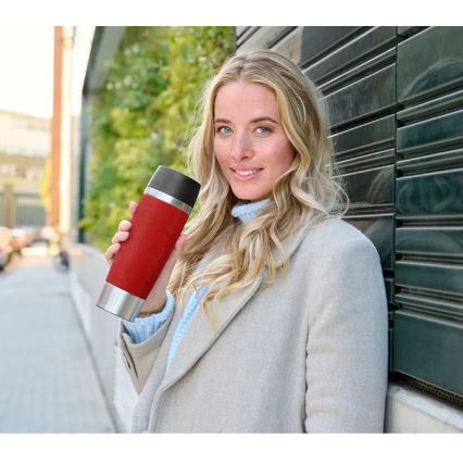 Tefal - Utazó bögre 500 ml TRAVEL MUG rozsdamentes/piros
