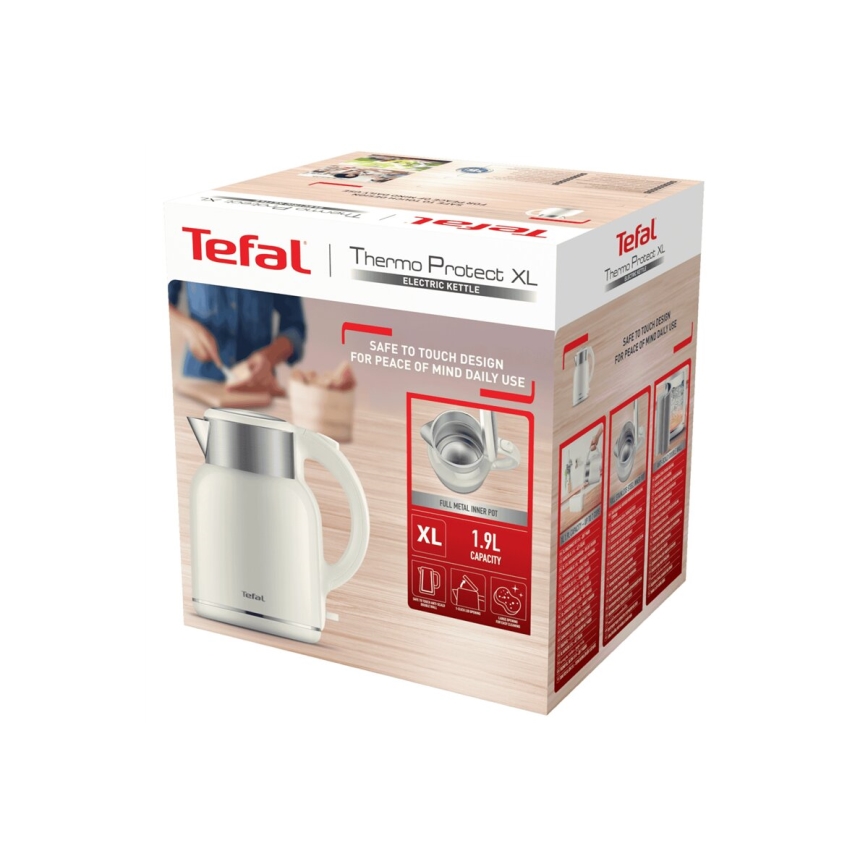 Tefal - Vízforraló THERMO PROTECT XL 1,9l 1650W/230V rozsdamentes/fehér