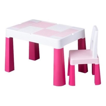 TEGA BABY - Gyerekasztal székkel, rózsaszín/fehér