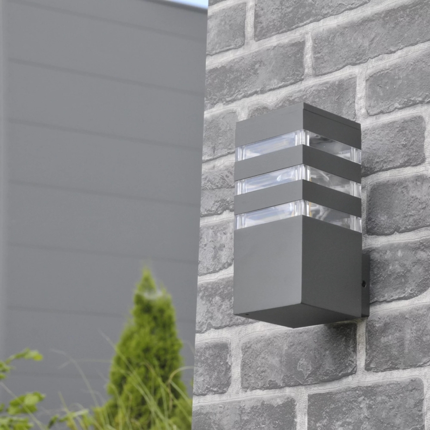 Kültéri fali lámpa TEKSAS 1xE27/12W/230V IP44 antracit