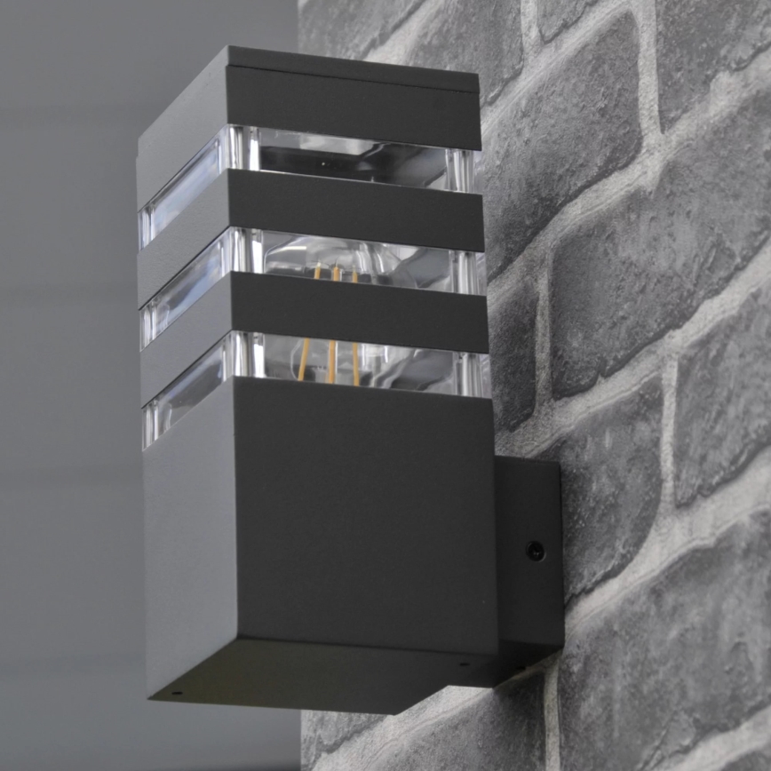 Kültéri fali lámpa TEKSAS 1xE27/12W/230V IP44 antracit