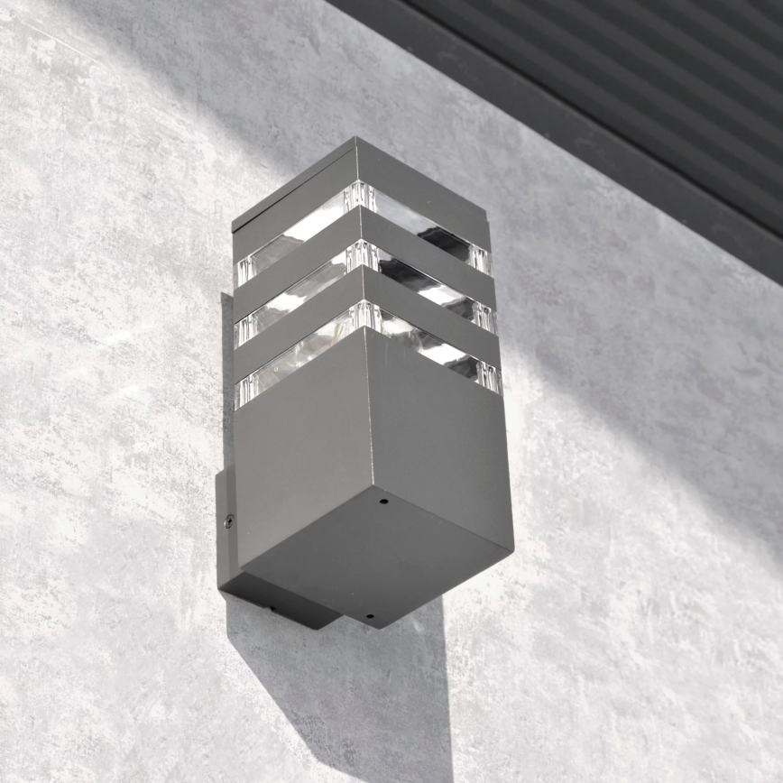 Kültéri fali lámpa TEKSAS 1xE27/12W/230V IP44 antracit