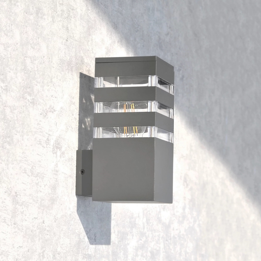 Kültéri fali lámpa TEKSAS 1xE27/12W/230V IP44 antracit