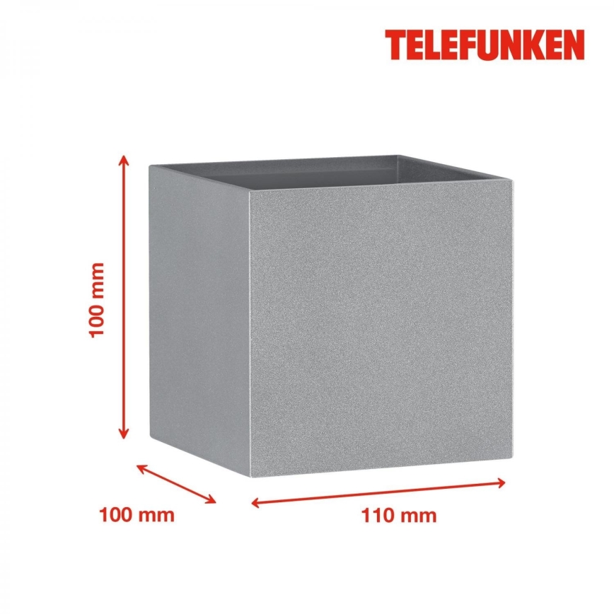 Telefunken 303404TF - LED kültéri fali lámpatest LED/7W/230V IP44 ezüstszínű