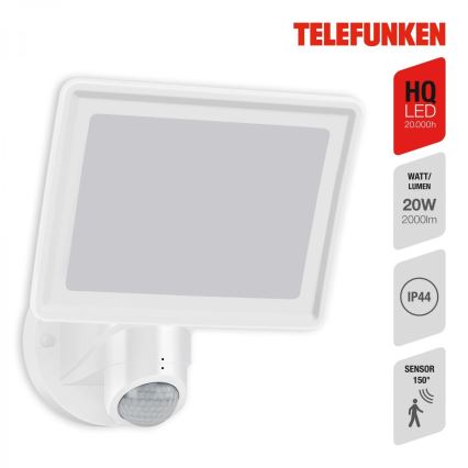 Telefunken 304406TF - LED kültéri fali reflektor érzékelővel LED/20W/230V IP44