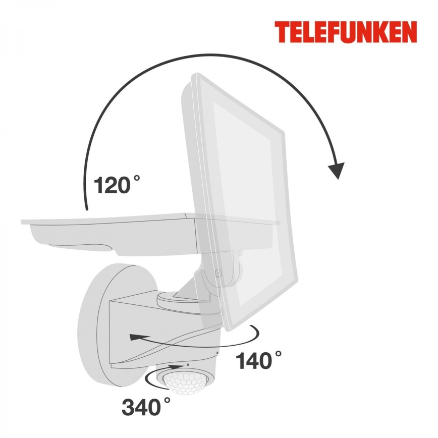 Telefunken 304406TF - LED kültéri fali reflektor érzékelővel LED/20W/230V IP44