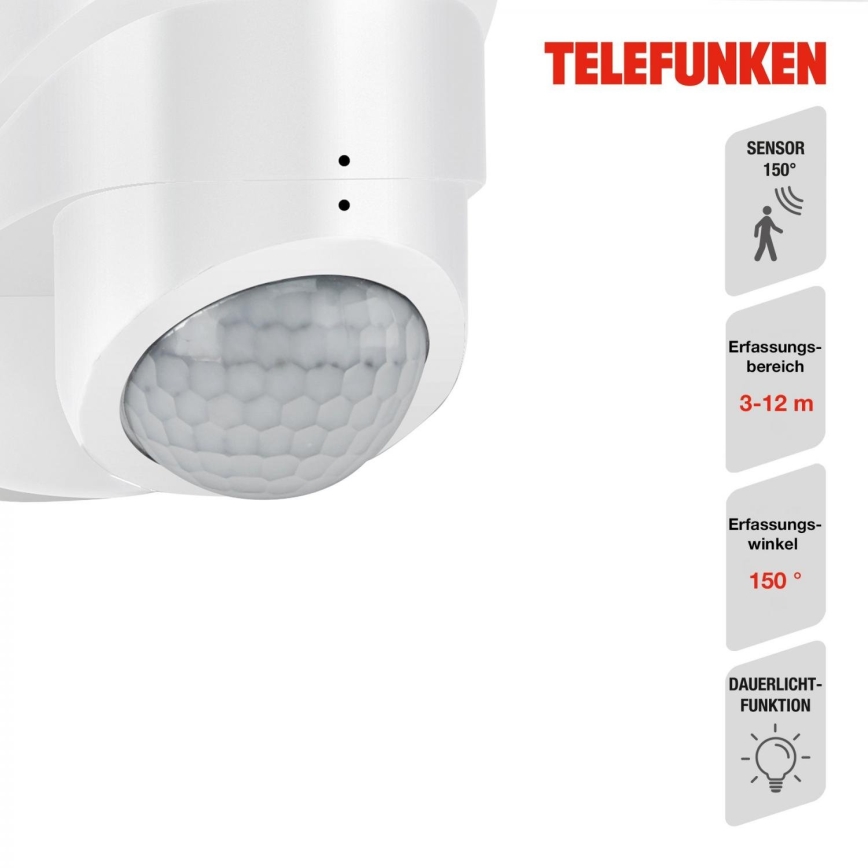 Telefunken 304406TF - LED kültéri fali reflektor érzékelővel LED/20W/230V IP44