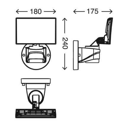 Telefunken 304504TF - LED Kültéri fali reflektor LED/16W/230V IP44