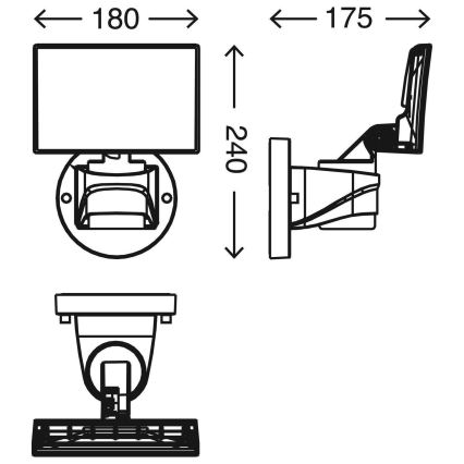 Telefunken 304506TF - LED Kültéri fali reflektor LED/16W/230V IP44
