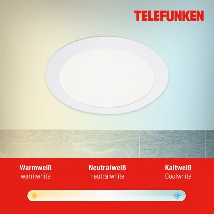 Telefunken 309406TF - LED RGBW, dimmelhető süllyesztett mennyezeti lámpatest FRAME LED/12W/230V 2700–6500K Wi‑Fi Tuya, fehér