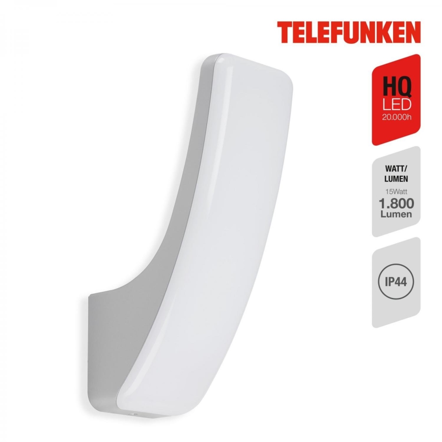 Telefunken 311604TF - LED Kültéri fali lámpa LED/15W/230V IP44 ezüst