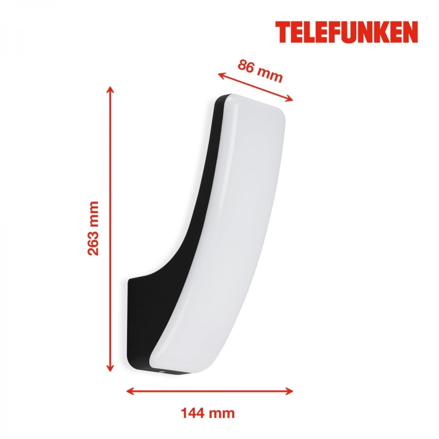 Telefunken 311605TF - LED Kültéri fali lámpa LED/15W/230V IP44 fekete