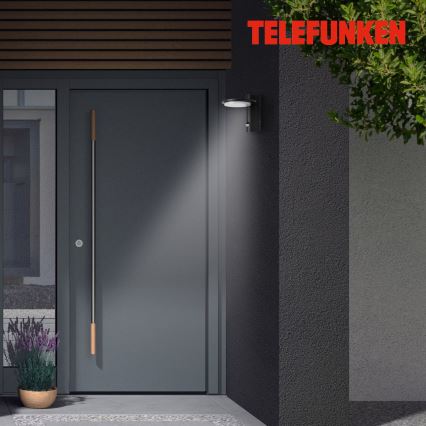 Telefunken 312505TF-LED Kültéri fali lámpa érzékelővel LED/10W/230V IP44 fekete