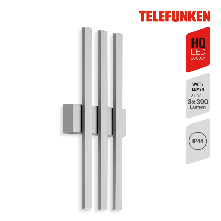 Telefunken 313304TF - LED Kültéri fali lámpa 3xLED/4W/230V IP44