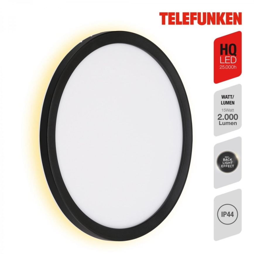 Telefunken 313405TF - LED kültéri fali lámpa LED/15W/230V IP44 fekete