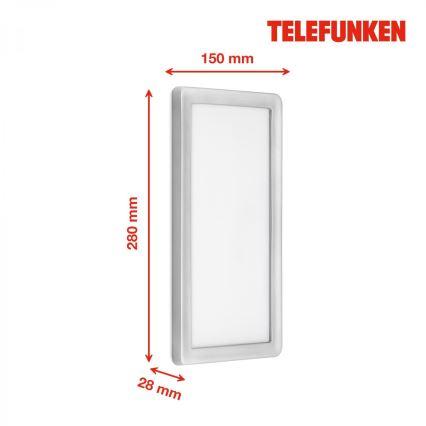 Telefunken 313604TF - LED Kültéri fali lámpa LED/16W/230V IP44 ezüst