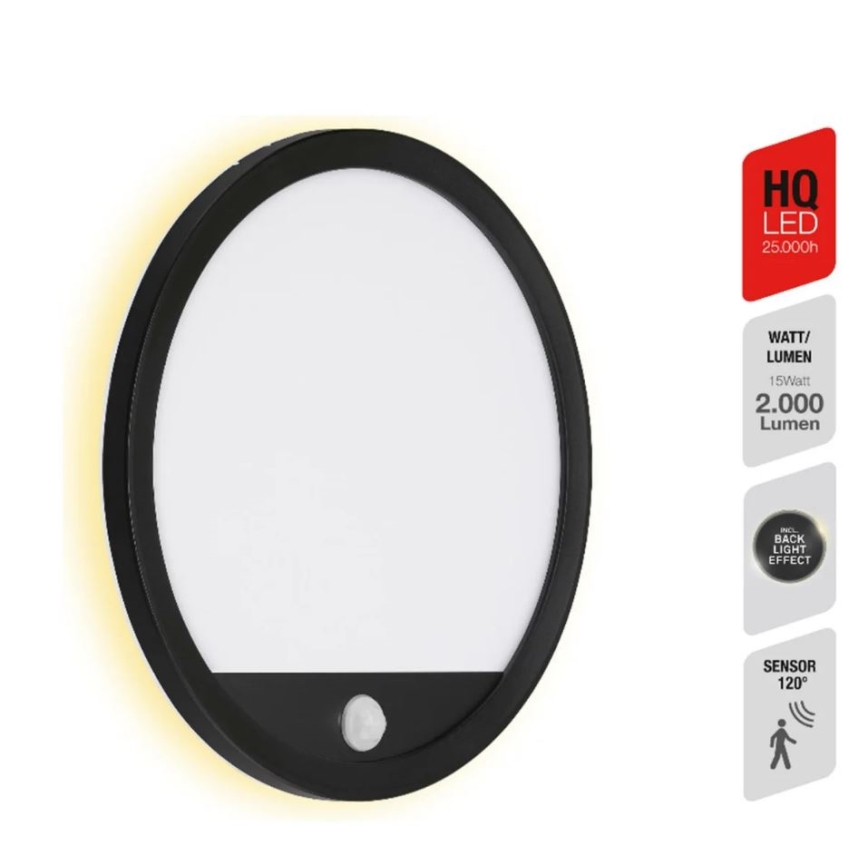 Telefunken 313705TF - LED Kültéri fali lámpa érzékelővel LED/15W/230V IP44