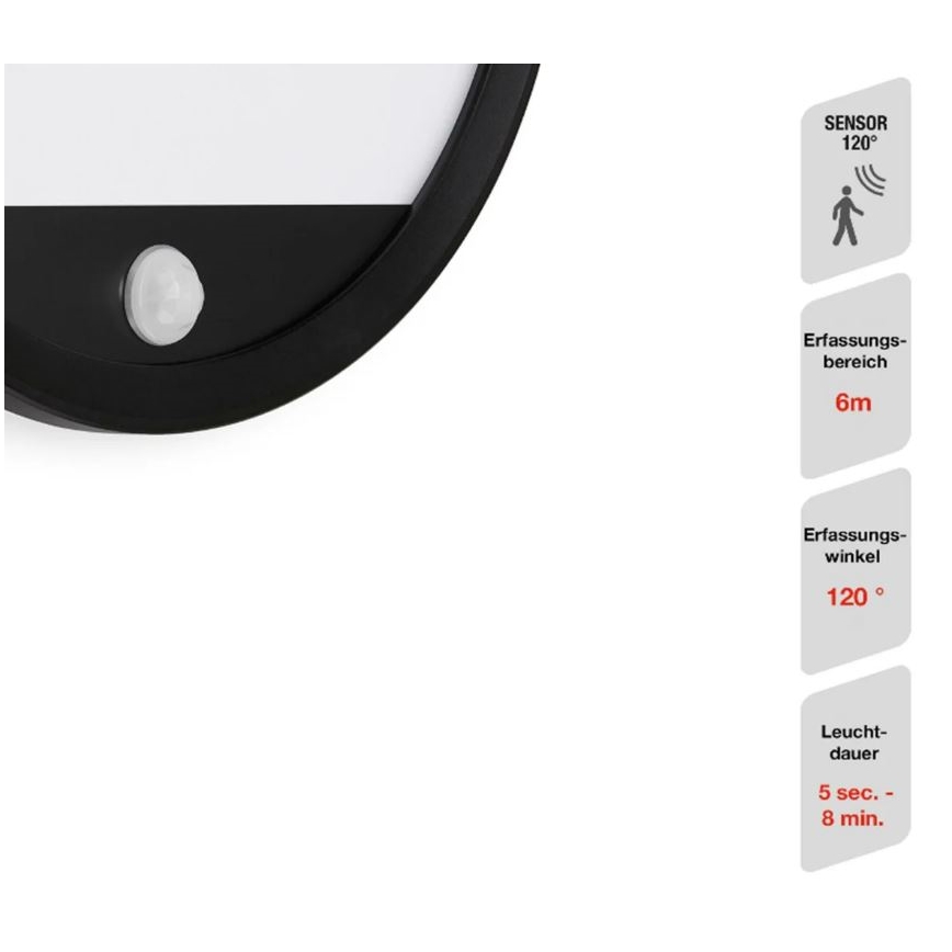 Telefunken 313705TF - LED Kültéri fali lámpa érzékelővel LED/15W/230V IP44