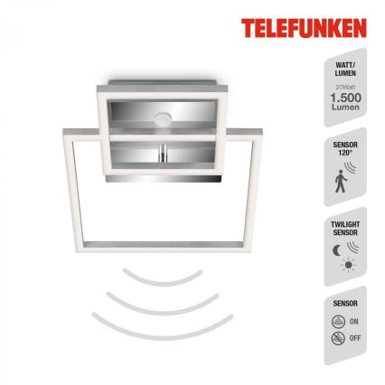 Telefunken 318608TF - LED Mennyezeti lámpa érzékelős FRAME LED/17W/230V 3000K matt króm