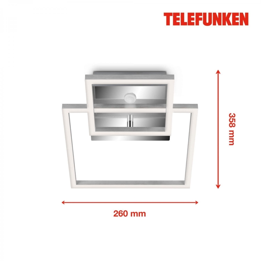 Telefunken 318608TF - LED Mennyezeti lámpa érzékelős FRAME LED/17W/230V 3000K matt króm